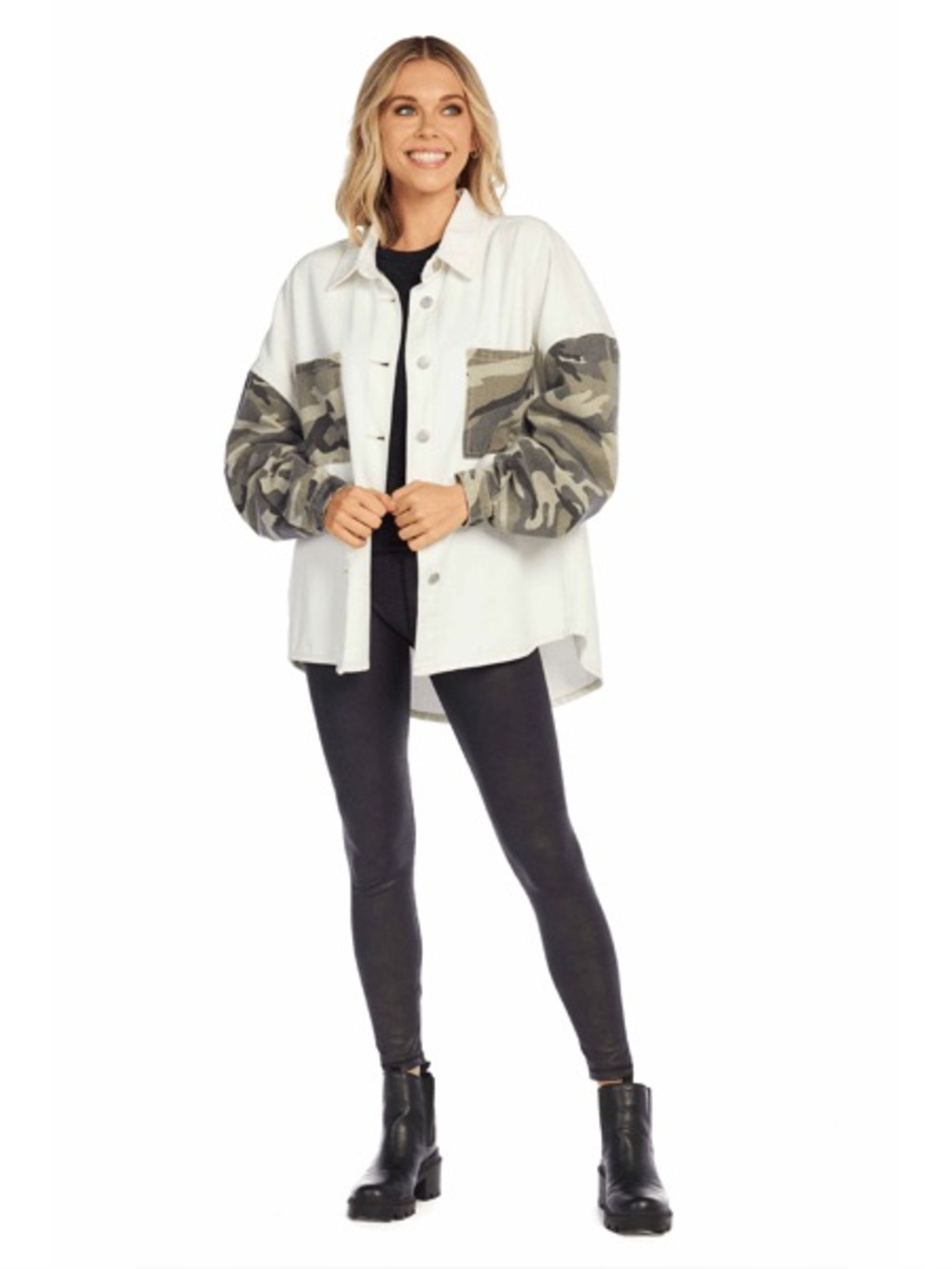 NWT $72 mudpie Rhodes Denim Shacket